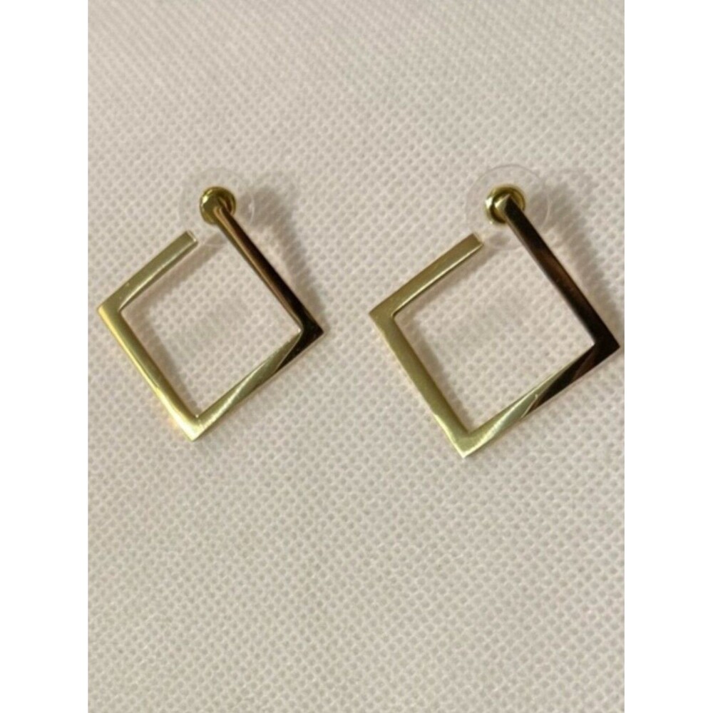 Plunder Gold Geometric Square Hoop Earrings